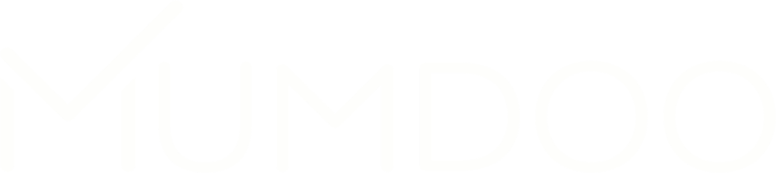 Logo MUMDOO, bílá verze