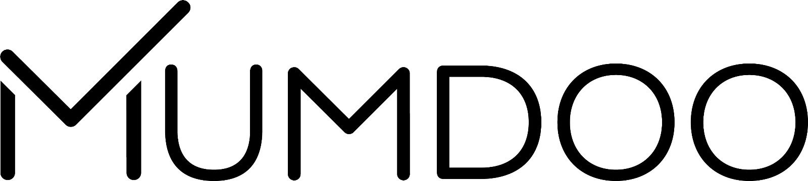 Logo MUMDOO, černobílá verze